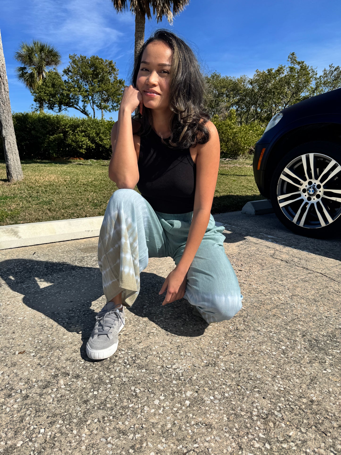 Gradient Tie-dye Flowy Pants