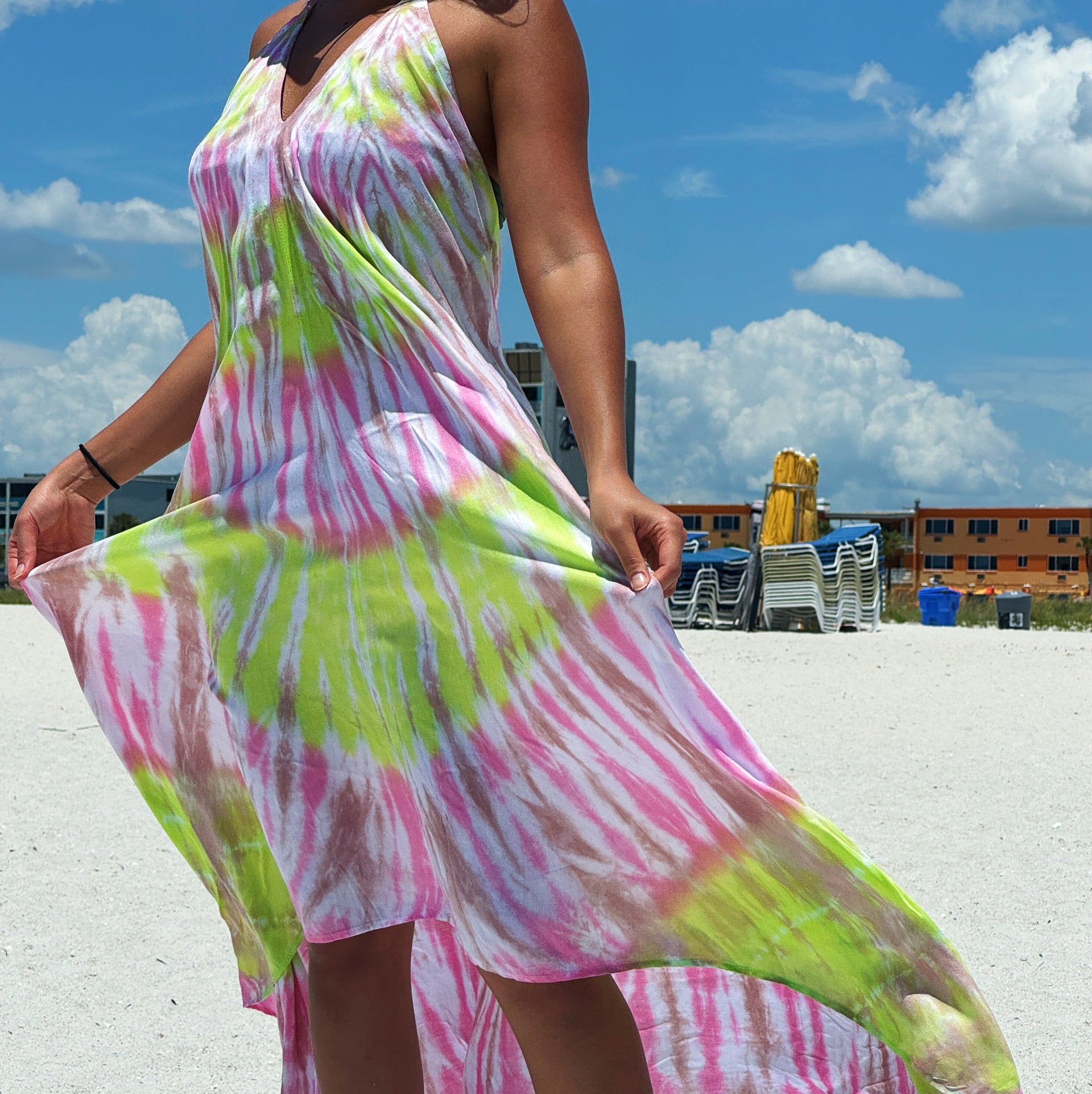 Tie-dye Breeze Maxi Dress Open-back  BKK BOHO